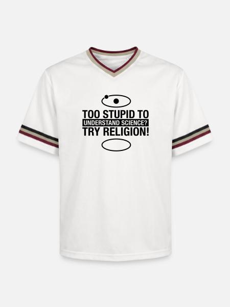 science-religion - Unisex Football Style Mesh T-Shirt - Offwhite/Bordeaux