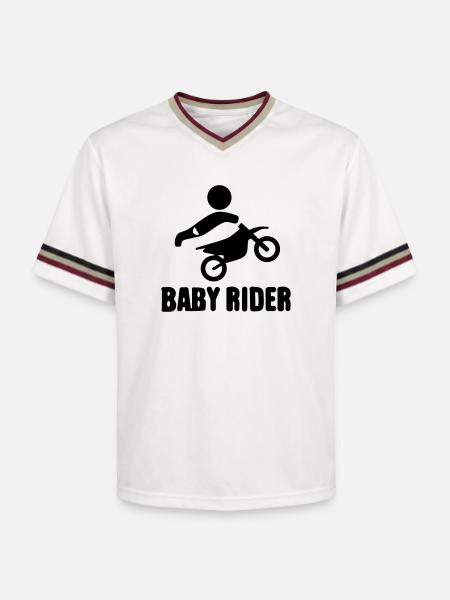 Baby Rider  - Unisex Football Style Mesh T-Shirt - Offwhite/Bordeaux