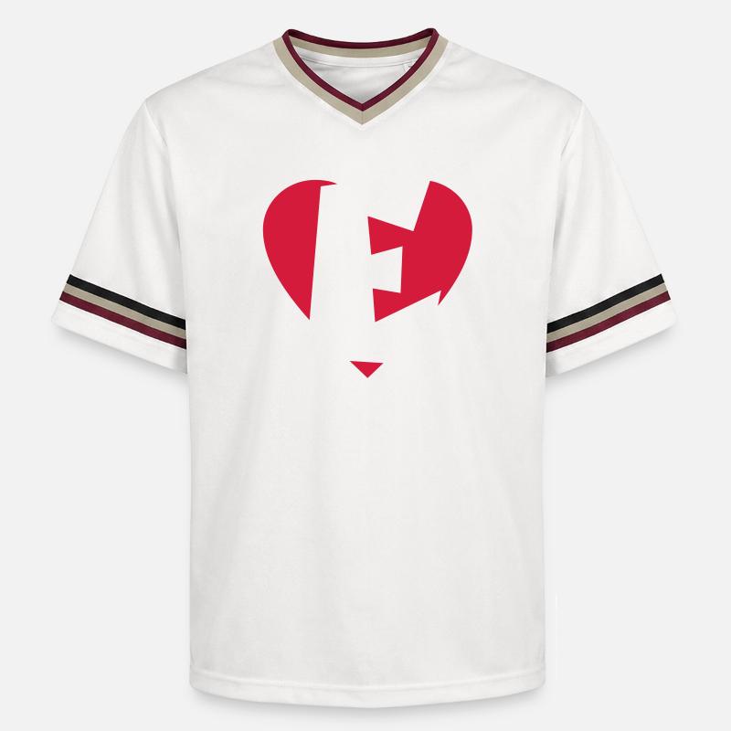 Cœur E - J'aime E - T-shirt de foot unisexe en mesh - blanc cassé/bordeaux