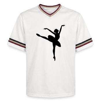 Ballet Dancer - Unisex Football Style Mesh T-Shirt - offwhite/burgundy - Front - AI Model Male 178 light (178cm) & AI Model Male 178 dark (178cm)