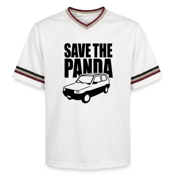 Enregistrez le panda - T-shirt de foot unisexe en mesh - blanc cassé/bordeaux - Devant - AI Model Male 178 light (178cm) & AI Model Male 178 dark (178cm)