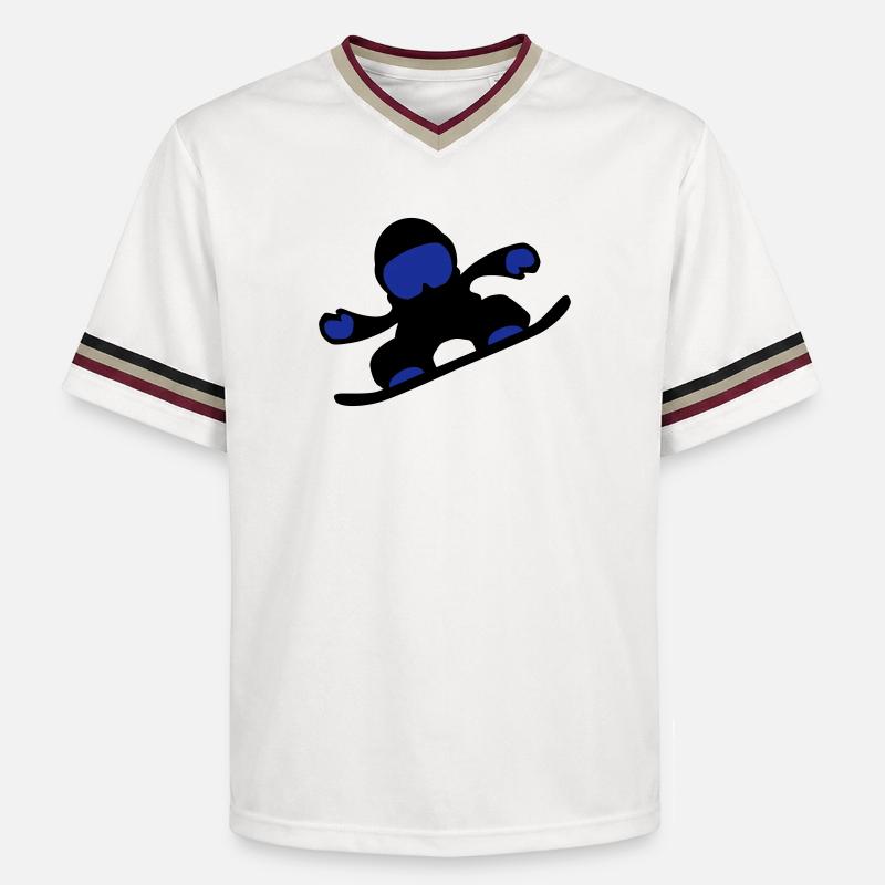 snowboardeuse - T-shirt de foot unisexe en mesh - blanc cassé/bordeaux