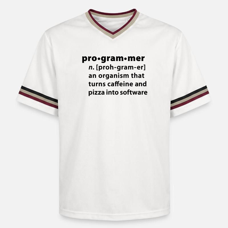 Programmdefinition - die Definition Programmer - Unisex Football Style Mesh T-Shirt - Offwhite/Bordeaux