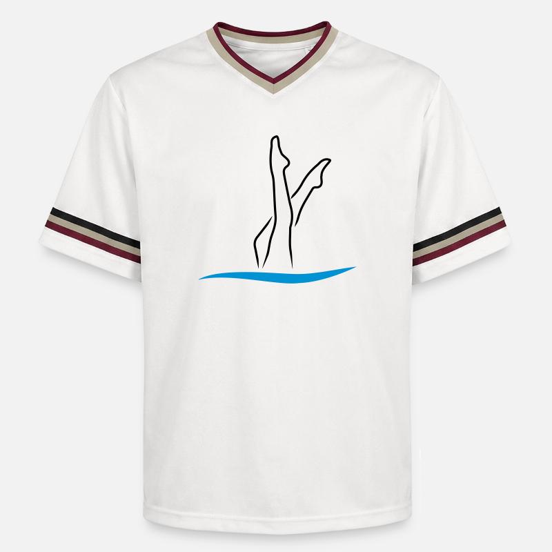 Nage synchrone - T-shirt de foot unisexe en mesh - blanc cassé/bordeaux