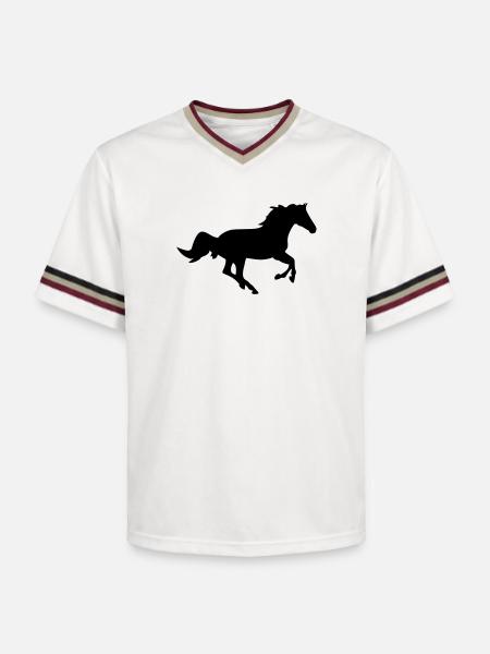A horse - Unisex Football Style Mesh T-Shirt - offwhite/burgundy