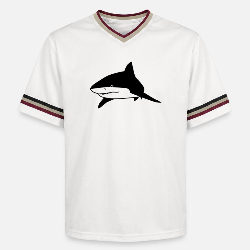 requin - T-shirt de foot unisexe en mesh - blanc cassé/bordeaux