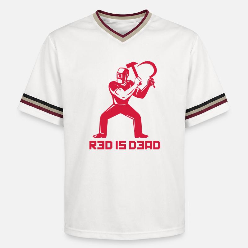 Red is Dead - T-shirt de foot unisexe en mesh - blanc cassé/bordeaux