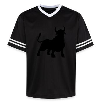 stier - Unisex Football Style Mesh T-Shirt - Offwhite/Bordeaux - Vorne - AI Model Male 178 light (178cm) & AI Model Male 178 dark (178cm)