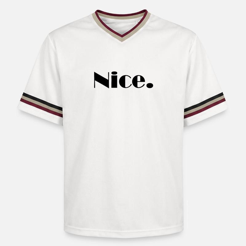 Nice Nice Mega Nice - T-shirt de foot unisexe en mesh - blanc cassé/bordeaux