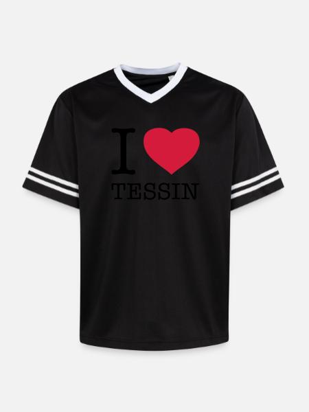 I LOVE TESSIN - Unisex Football Style Mesh T-Shirt - Offwhite/Bordeaux