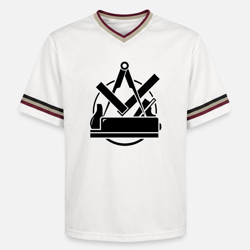 Emblème Carpenter, Carpenter Logo - T-shirt de foot unisexe en mesh - blanc cassé/bordeaux