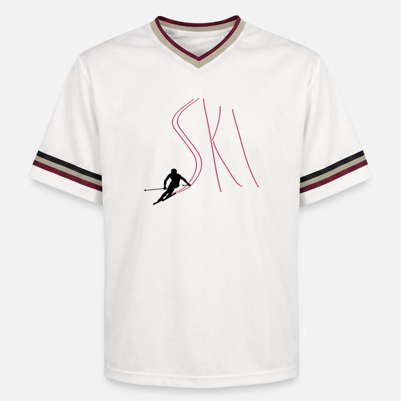 Ski - T-shirt de foot unisexe en mesh - blanc cassé/bordeaux