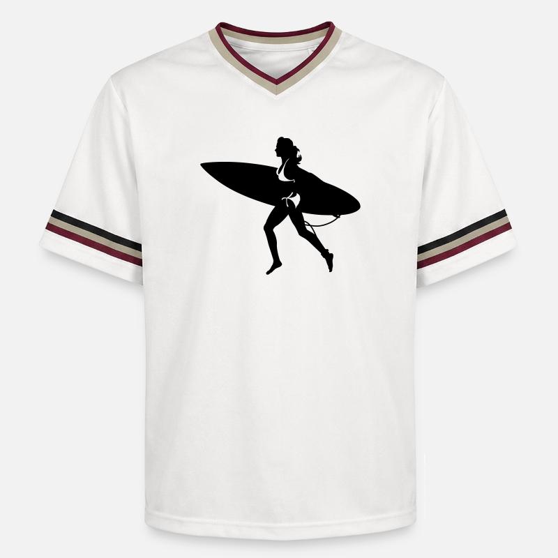 surfing - T-shirt de foot unisexe en mesh - blanc cassé/bordeaux
