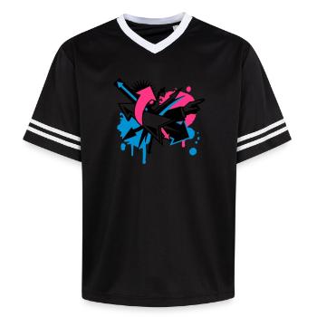 Arrows in different directions - Unisex Football Style Mesh T-Shirt - offwhite/burgundy - Front - AI Model Male 178 light (178cm) & AI Model Male 178 dark (178cm)