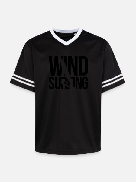 windsurfing - Unisex Football Style Mesh T-Shirt - offwhite/burgundy