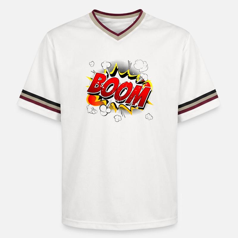 Boom Comic Graphic - T-shirt de foot unisexe en mesh - blanc cassé/bordeaux