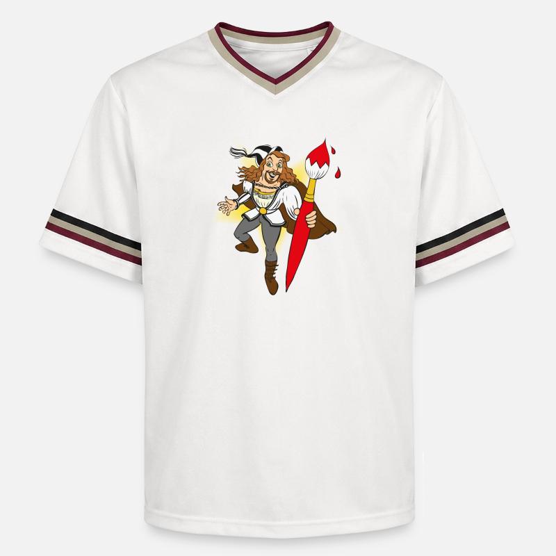 duerer-comic - T-shirt de foot unisexe en mesh - blanc cassé/bordeaux