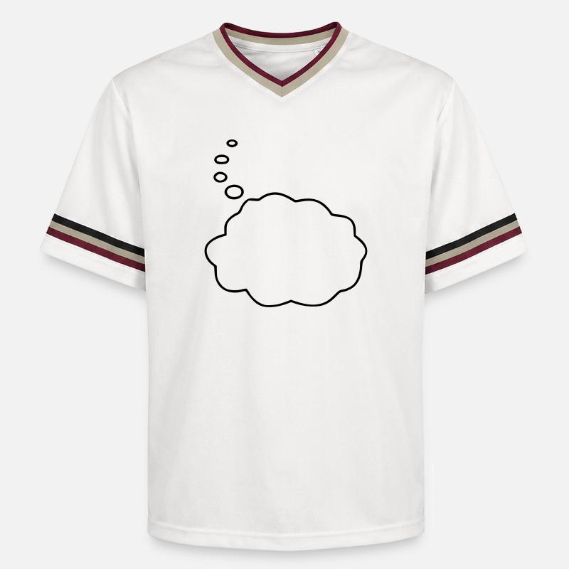 Speech Bubble / Thought Bubble - Unisex Football Style Mesh T-Shirt - offwhite/burgundy