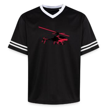 helicopter model - Unisex Football Style Mesh T-Shirt - offwhite/burgundy - Front - AI Model Male 178 light (178cm) & AI Model Male 178 dark (178cm)