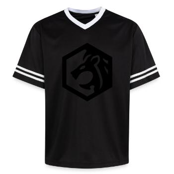 Leondesign - Unisex Football Style Mesh T-Shirt - offwhite/burgundy - Front - AI Model Male 178 light (178cm) & AI Model Male 178 dark (178cm)