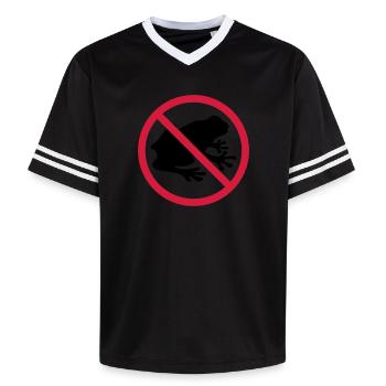 frog forbidden shield zone no kroete silhouett - Unisex Football Style Mesh T-Shirt - offwhite/burgundy - Front - AI Model Male 178 light (178cm) & AI Model Male 178 dark (178cm)