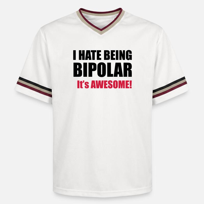 Bipolar - T-shirt de foot unisexe en mesh - blanc cassé/bordeaux