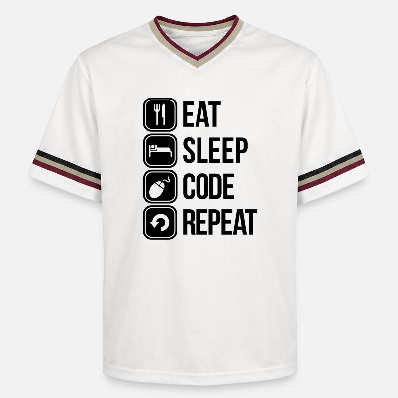 eat sleep code - T-shirt de foot unisexe en mesh - blanc cassé/bordeaux