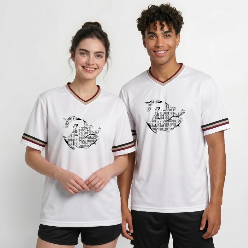 binary code Unisex Football Style Mesh T-Shirt