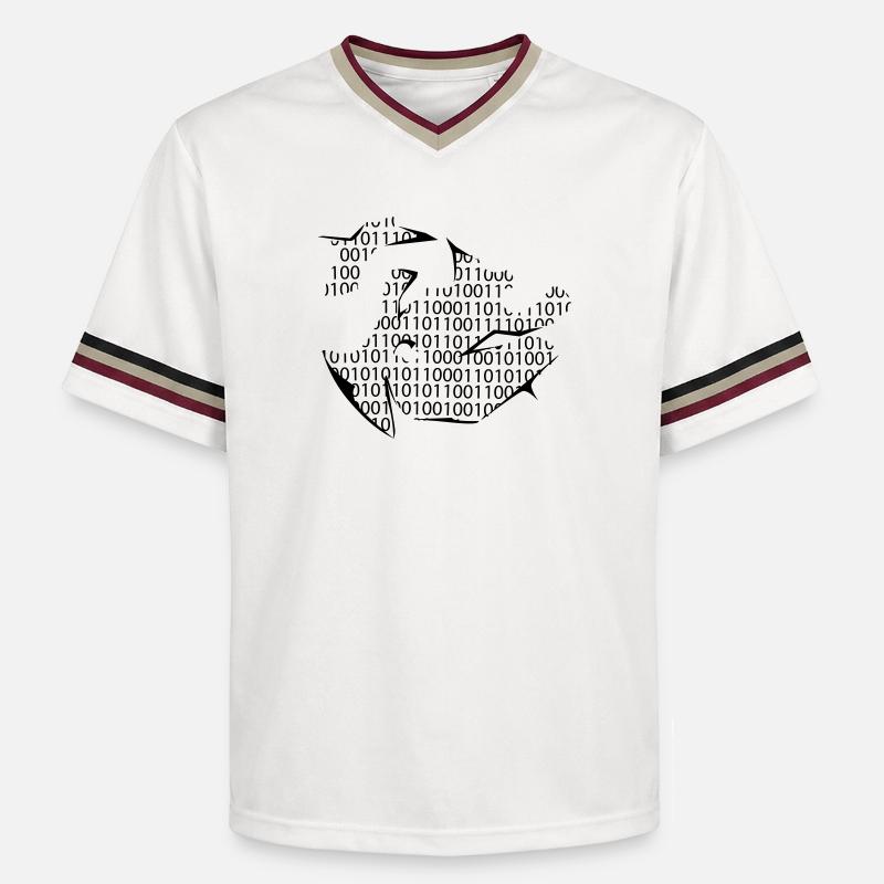 code binaire - Unisex Football Style Mesh T-Shirt - blanc cassé/bordeaux