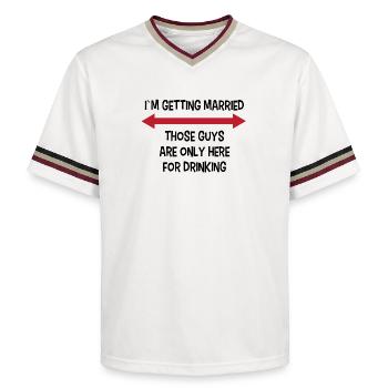 Party Junggesellenabschied Lustig Spruch Hochzeit - Unisex Football Style Mesh T-Shirt - Offwhite/Bordeaux - Vorne - AI Model Male 178 light (178cm) & AI Model Male 178 dark (178cm)