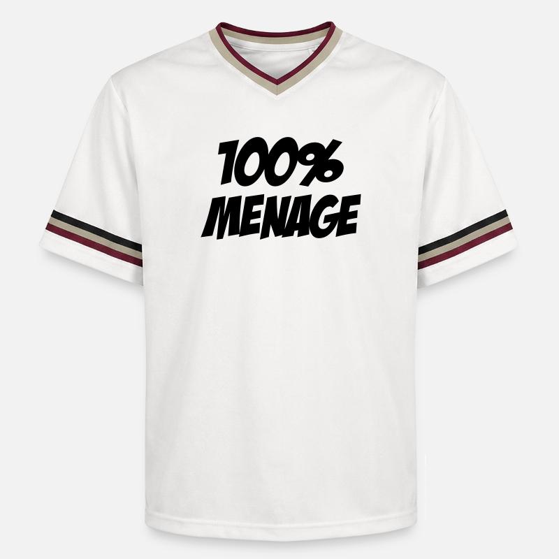 100% Ménage - T-shirt de foot unisexe en mesh - blanc cassé/bordeaux