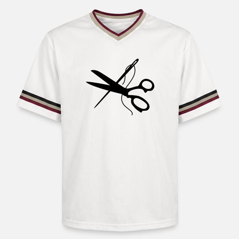 ciseaux - T-shirt de foot unisexe en mesh - blanc cassé/bordeaux