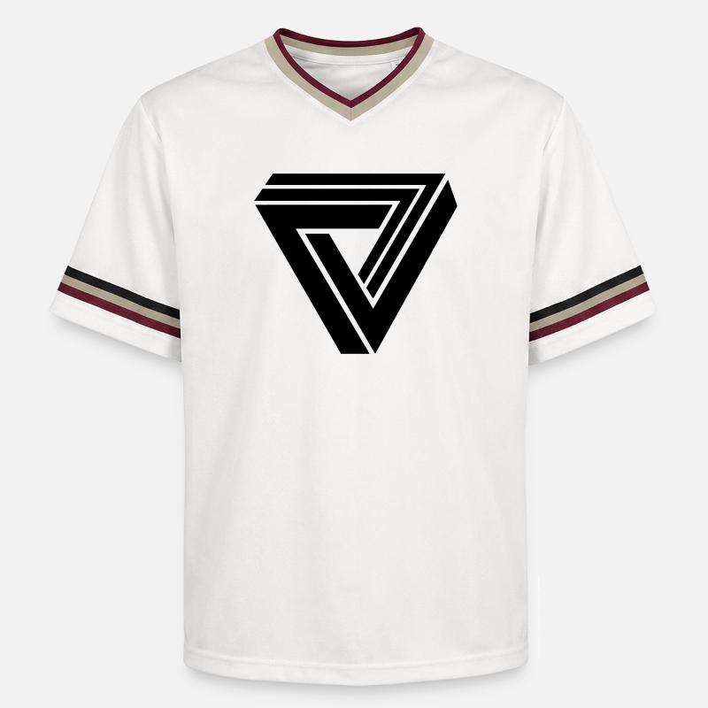 triangle 3d - T-shirt de foot unisexe en mesh - blanc cassé/bordeaux