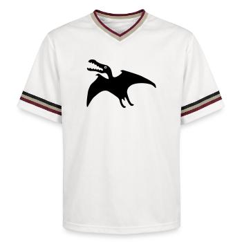 flugsaurier dinosaurier fliegen - Unisex Football Style Mesh T-Shirt - Offwhite/Bordeaux - Vorne - AI Model Male 178 light (178cm) & AI Model Male 178 dark (178cm)