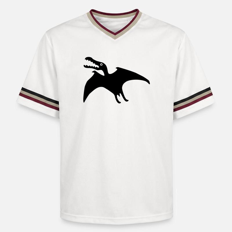 dinosaur - Unisex Football Style Mesh T-Shirt - offwhite/burgundy