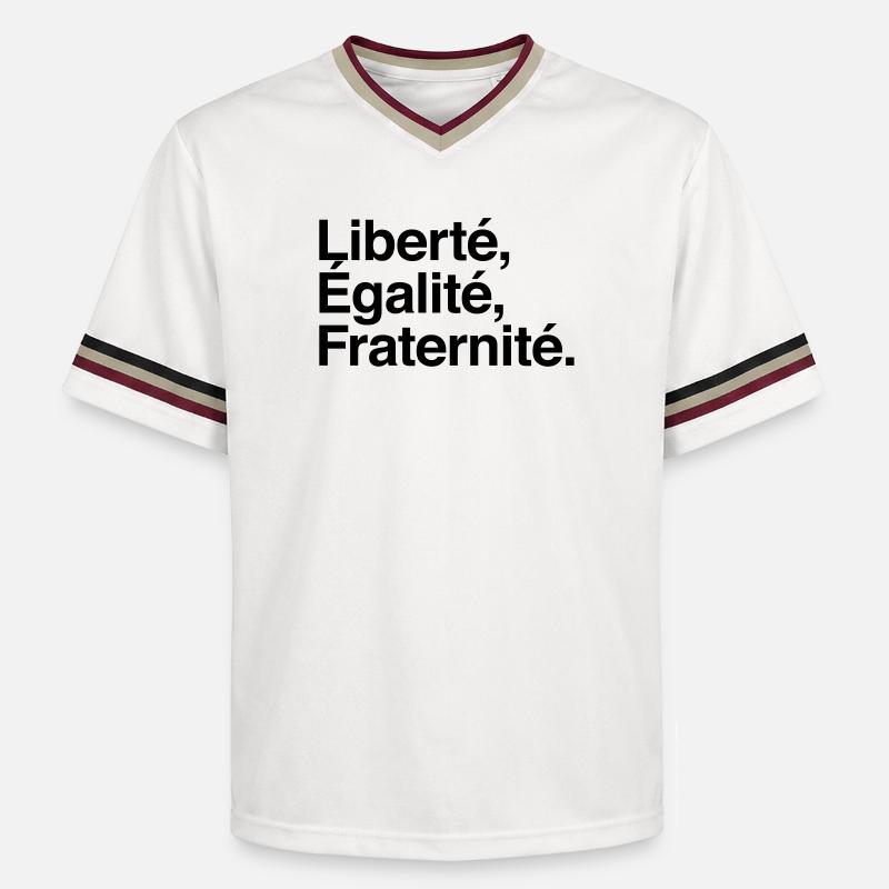 Liberté Egalité Fraternité - Devise République - T-shirt de foot unisexe en mesh - blanc cassé/bordeaux
