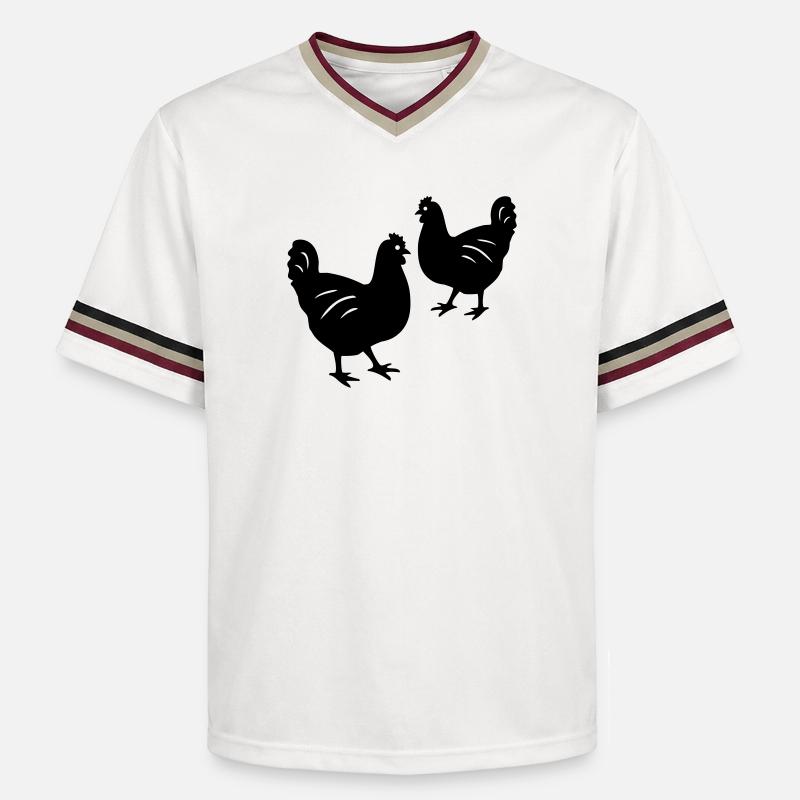 Poulets - T-shirt de foot unisexe en mesh - blanc cassé/bordeaux