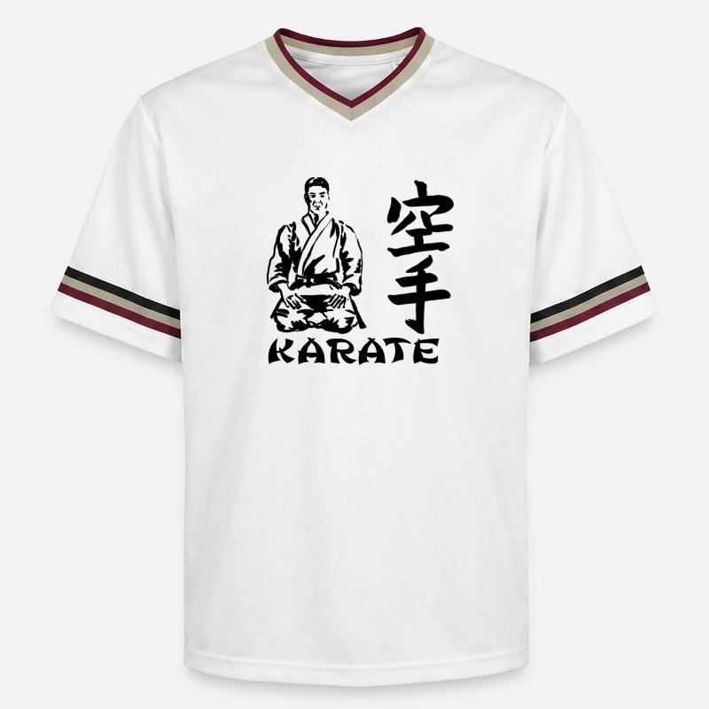 karate - T-shirt de foot unisexe en mesh - blanc cassé/bordeaux
