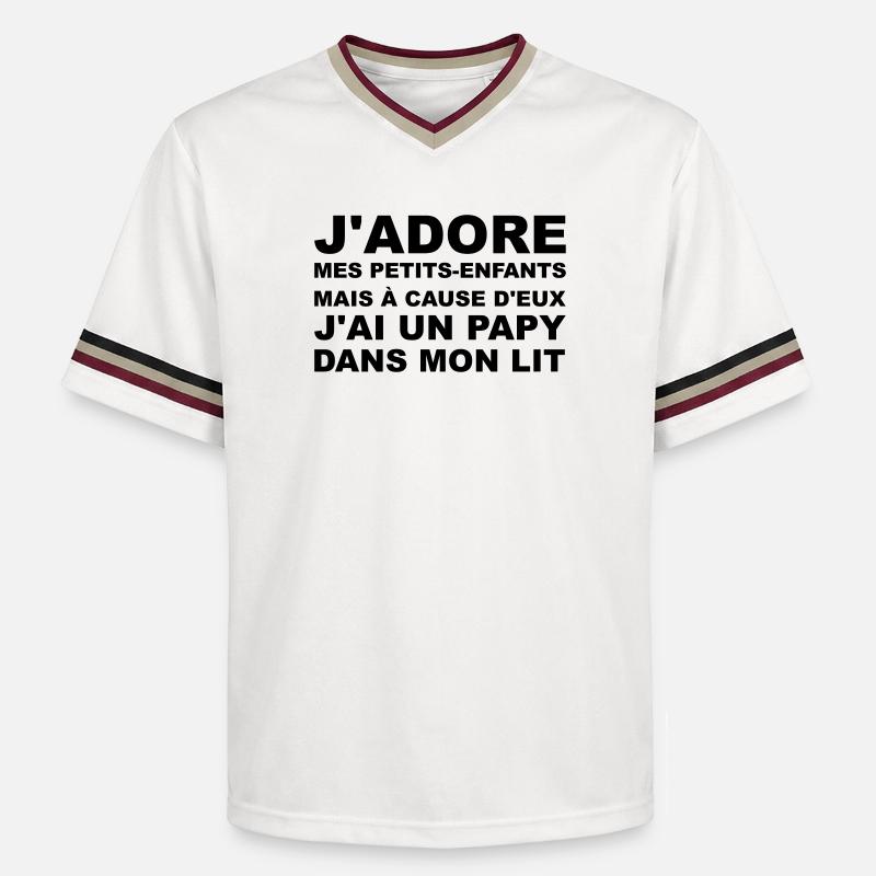 Papy dans mon lit - T-shirt de foot unisexe en mesh - blanc cassé/bordeaux