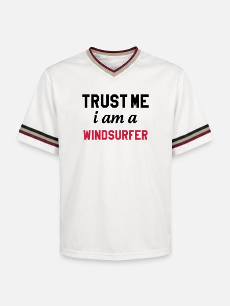 Windsurfen / Windsurfer / Windsurf / Windsurfing - Unisex Football Style Mesh T-Shirt - Offwhite/Bordeaux