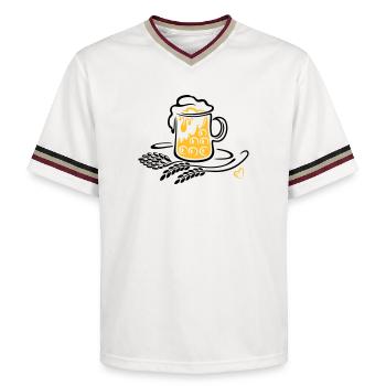 Beer Beer Mug Hops Wheat - Unisex Football Style Mesh T-Shirt - offwhite/burgundy - Front - AI Model Male 178 light (178cm) & AI Model Male 178 dark (178cm)