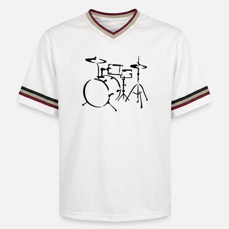 percussions - Unisex Football Style Mesh T-Shirt - blanc cassé/bordeaux