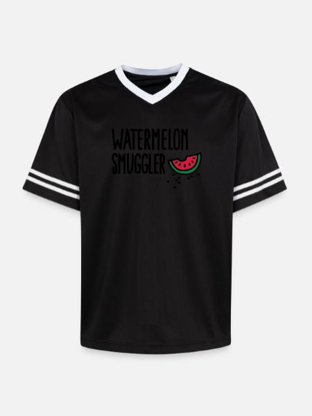 Watermelon smuggler - Unisex Football Style Mesh T-Shirt - offwhite/burgundy