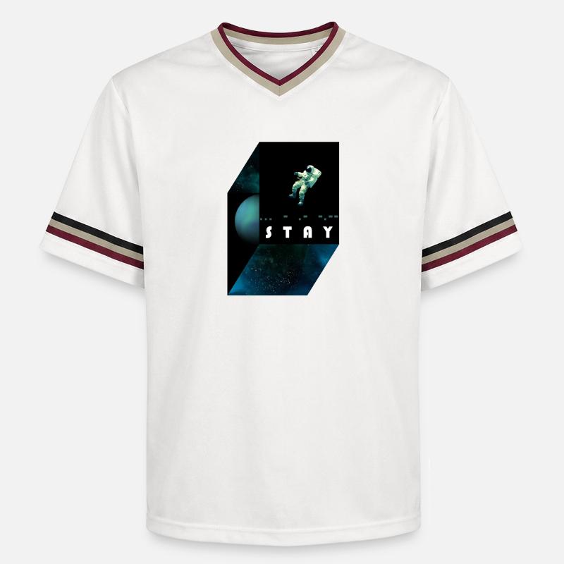 stay / morse code - Unisex Football Style Mesh T-Shirt - offwhite/burgundy
