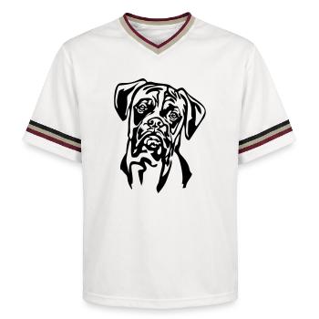 Tête de boxeur - T-shirt de foot unisexe en mesh - blanc cassé/bordeaux - Devant - AI Model Male 178 light (178cm) & AI Model Male 178 dark (178cm)