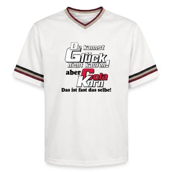 Korn , Party , Weizenkorn ,Glück Cola Korn(25) - Unisex Football Style Mesh T-Shirt - Offwhite/Bordeaux - Vorne - AI Model Male 178 light (178cm) & AI Model Male 178 dark (178cm)