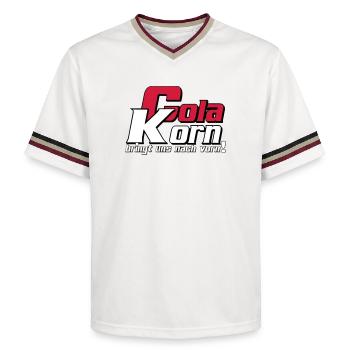 Korn , Party , Cola Korn bringt uns nach vorn(25) - Unisex Football Style Mesh T-Shirt - Offwhite/Bordeaux - Vorne - AI Model Male 178 light (178cm) & AI Model Male 178 dark (178cm)