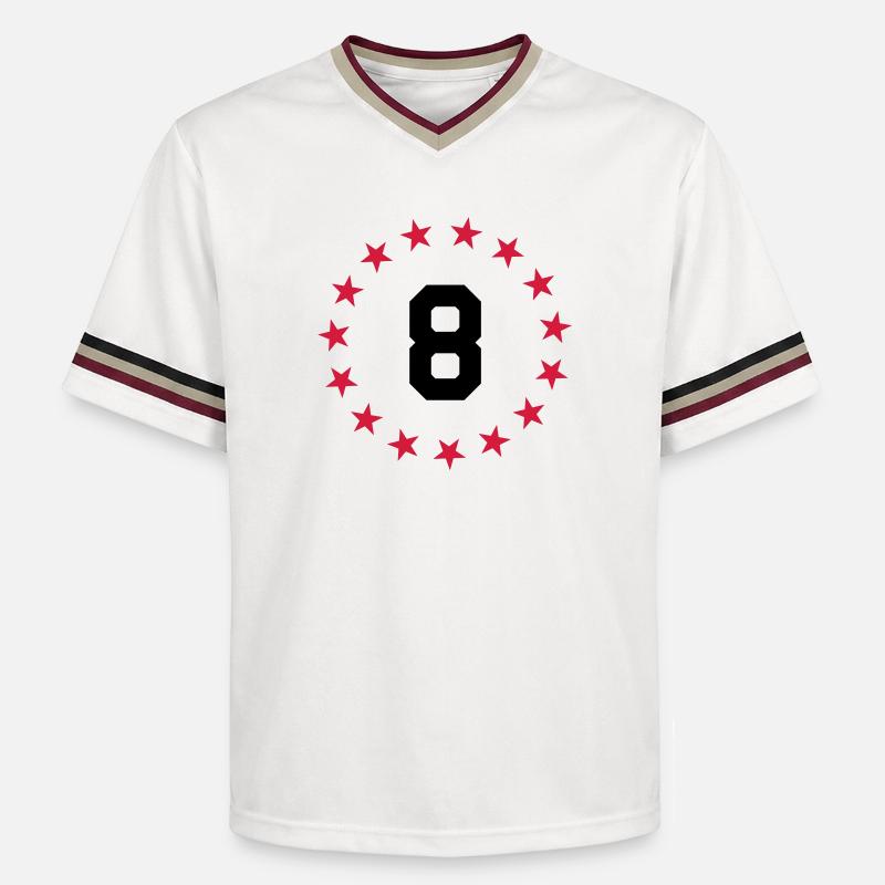 Chiffre 8 - T-shirt de foot unisexe en mesh - blanc cassé/bordeaux