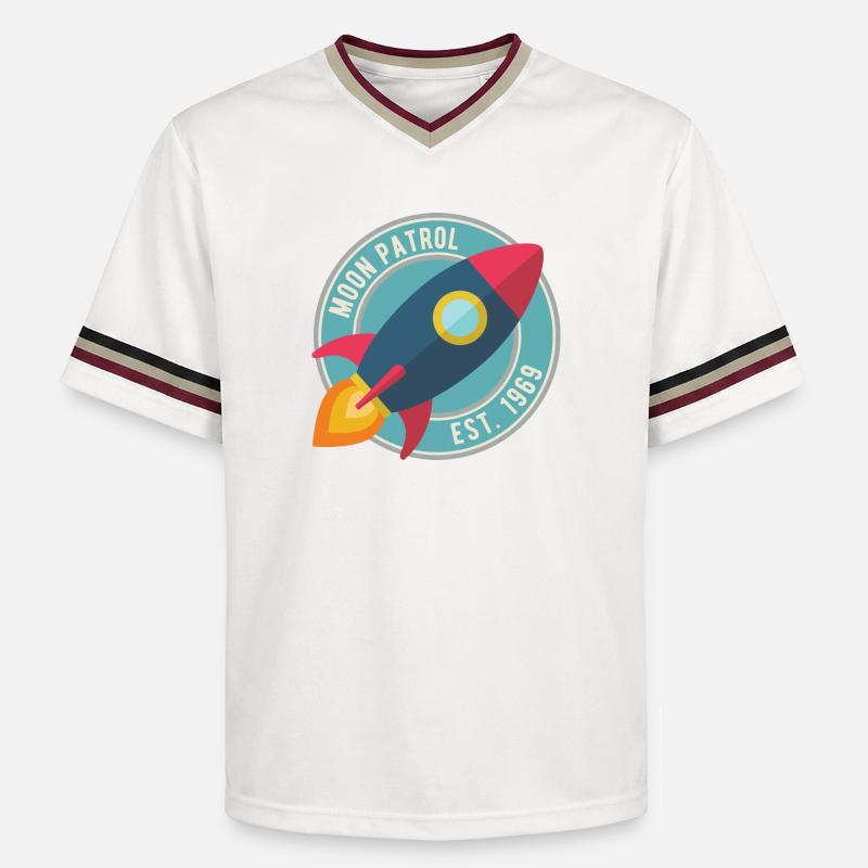 Fusée Moon Patrol Rocket - T-shirt de foot unisexe en mesh - blanc cassé/bordeaux