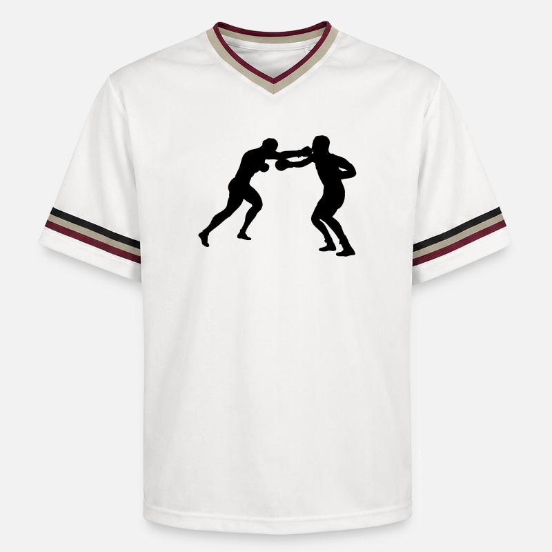 Combat de boxe - T-shirt de foot unisexe en mesh - blanc cassé/bordeaux